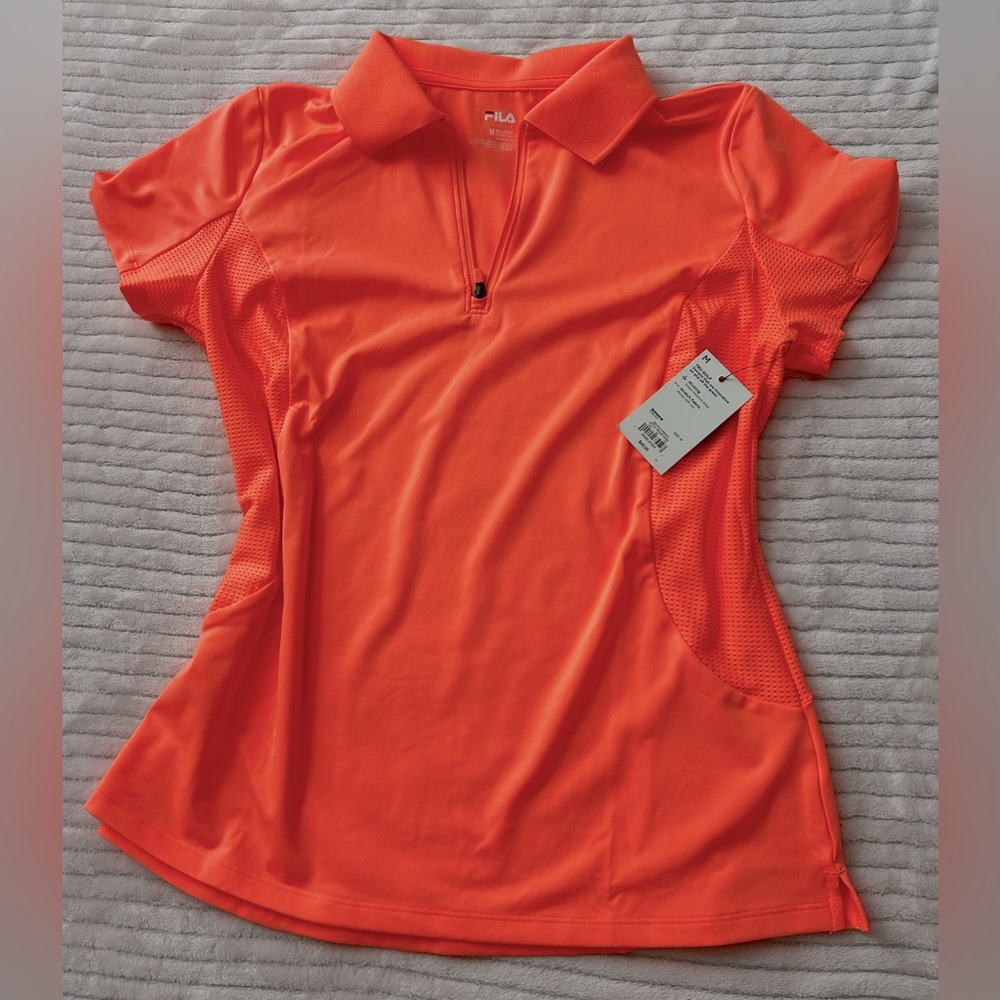 Coral collared golf shirt